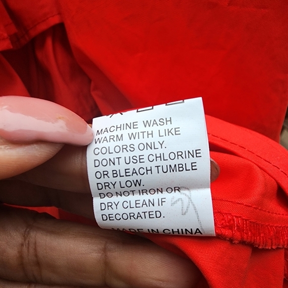 Ft Inc Women's  Red relaxed fit  Long sleeves Off Shouldes Flare midi dress L - Picture 9 of 13